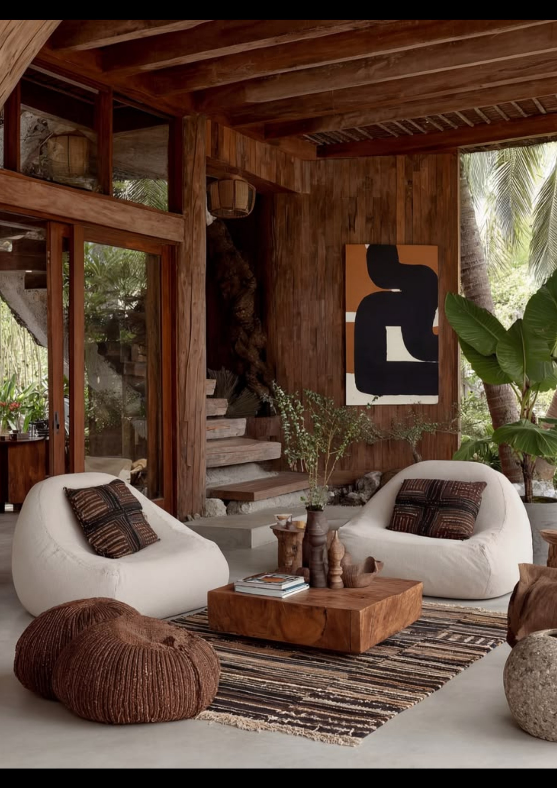 Suite interior, teak and stone